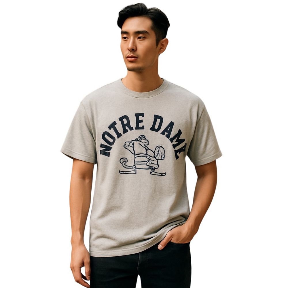Notre Dame Champion Fighting Irish T-Shirt Mens L Gray Vintage NCAA University